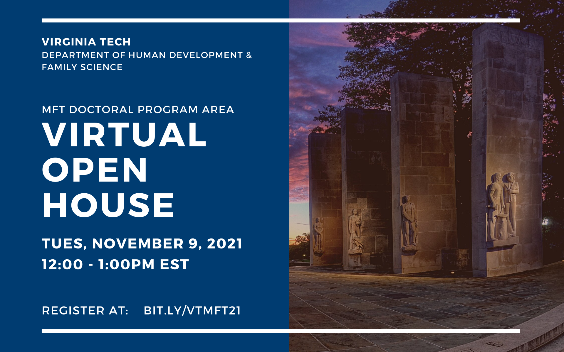 Virtual Open House November 9, 2021 12:00-1:00pm